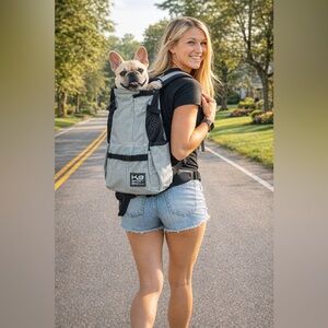 K9 Sport Sack Air 2 Dog CarrierBackpack - Medium - Holds Up to 30Ibs - Gray